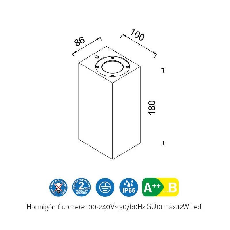 APLIQUE DE PARED LEVI 2L GU10 IP65 - Exterior - 1