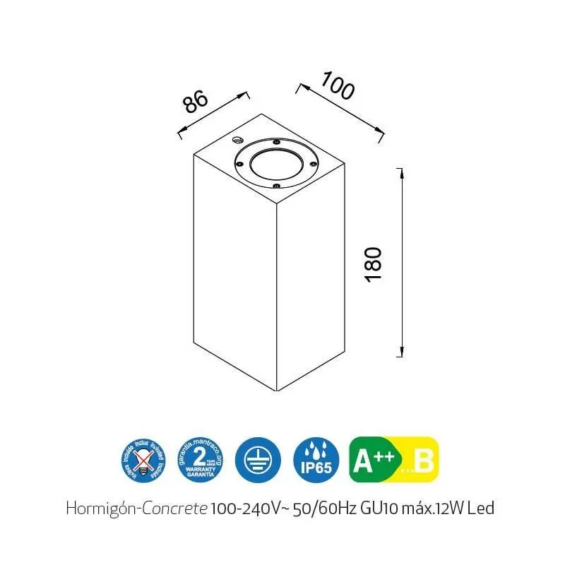 APLIQUE DE PARED LEVI 2L GU10 IP65 - Exterior - 1
