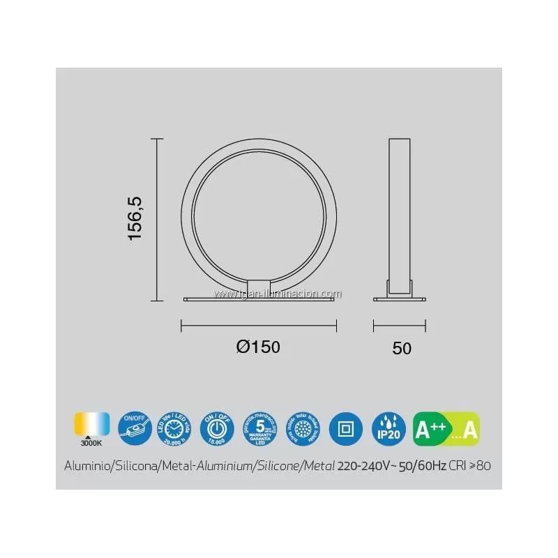 LÁMPARA DE MESA KITESURF LED 8W - Sobremesa - 2
