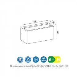 APLIQUE DE PARED UTAH 1L E27 IP65 - Exterior - 3