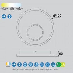 PLAFÓN DE TECHO KRATER LED 36W + MANDO - Plafones - 1