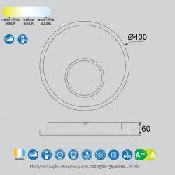 PLAFÓN DE TECHO KRATER LED 36W + MANDO - Plafones - 1