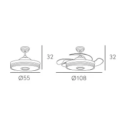 VENTILADOR DC MATANUSKA 72W 7200LM - Ventiladores - 3