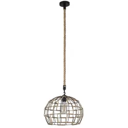 COLGANTE YUTE 1XE27 CUERDA REGX35X35 CM - Colgantes - 1