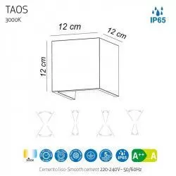 APLIQUE DE PARED TAOS 12W IP65 CEMENTO - MANTRA - Exterior - 3