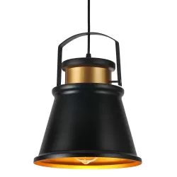 COLGANTE PELICANO 1XE27 NEGRO/ORO REGX25D - Colgantes - 2
