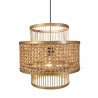 COLGANTE BAMBU/ RATTAN 1XE27 BROMELIA REGX36X36 CM - Colgantes - 1