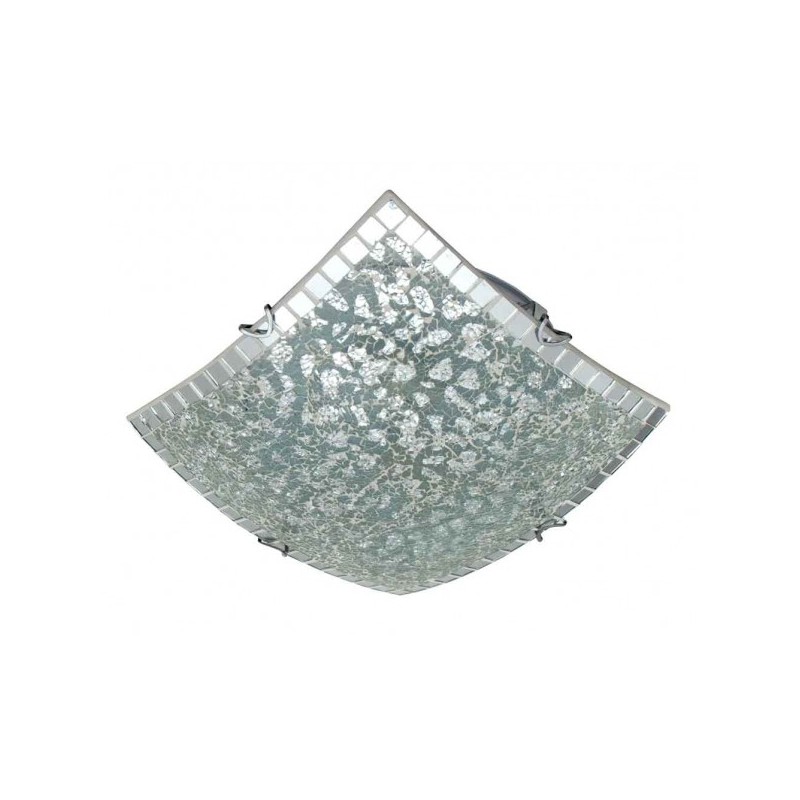 PLAFON CUADRADO TENOR 2XE27 CROMO MOSAICO 9X30X30 CM - Plafones - 1