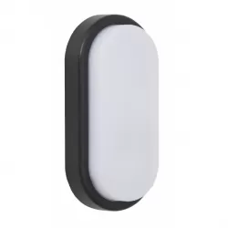 Aplique 18w Surf Exterior Oval Ip65 Negro 9,9x19,9x4,8 6400k 1200l - Exterior - 1