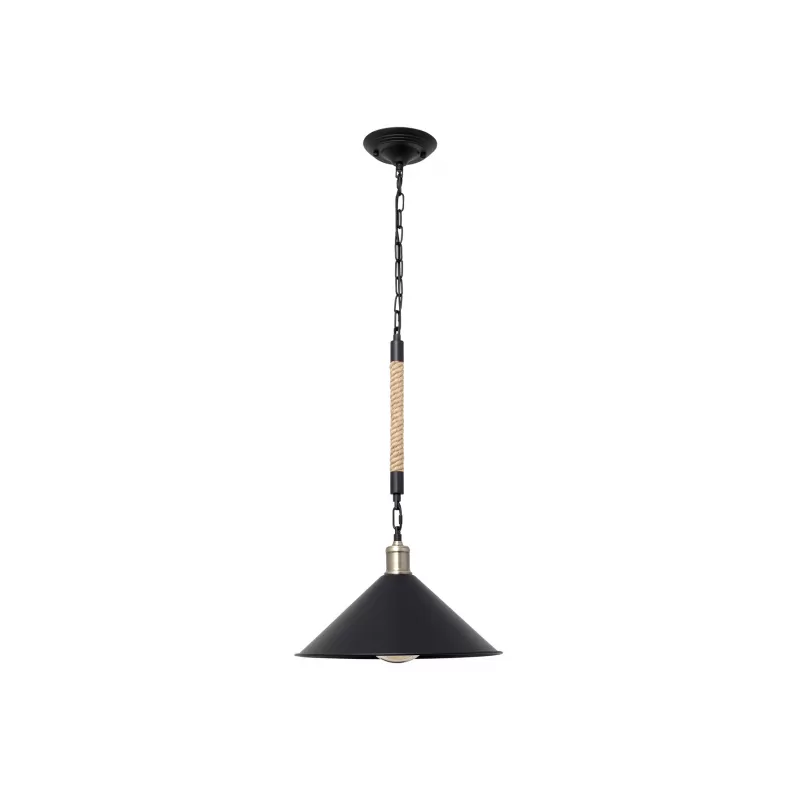 Colgante Med. Soga 1xe27 Negro Cuerda Regx35d - Colgantes - 1