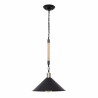 Colgante Med. Soga 1xe27 Negro Cuerda  Regx35d - Colgantes - 1