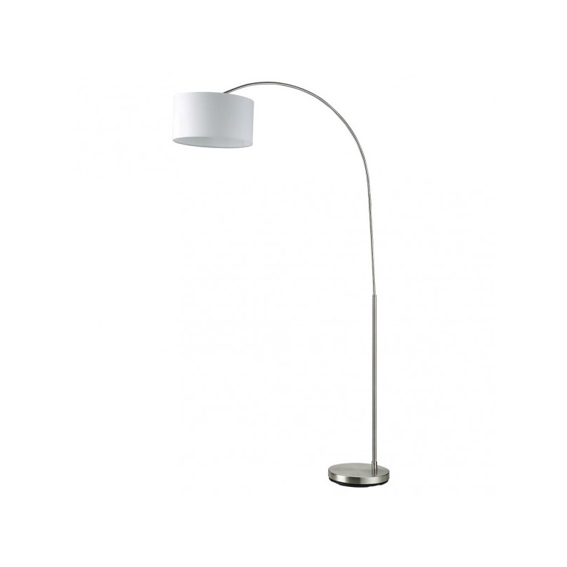 PIE DE SALON POLUX 1XE27 NIQUEL C/PANT BLANCA (165X90X34)(18X34X34) CM - Lampara de pie - 1
