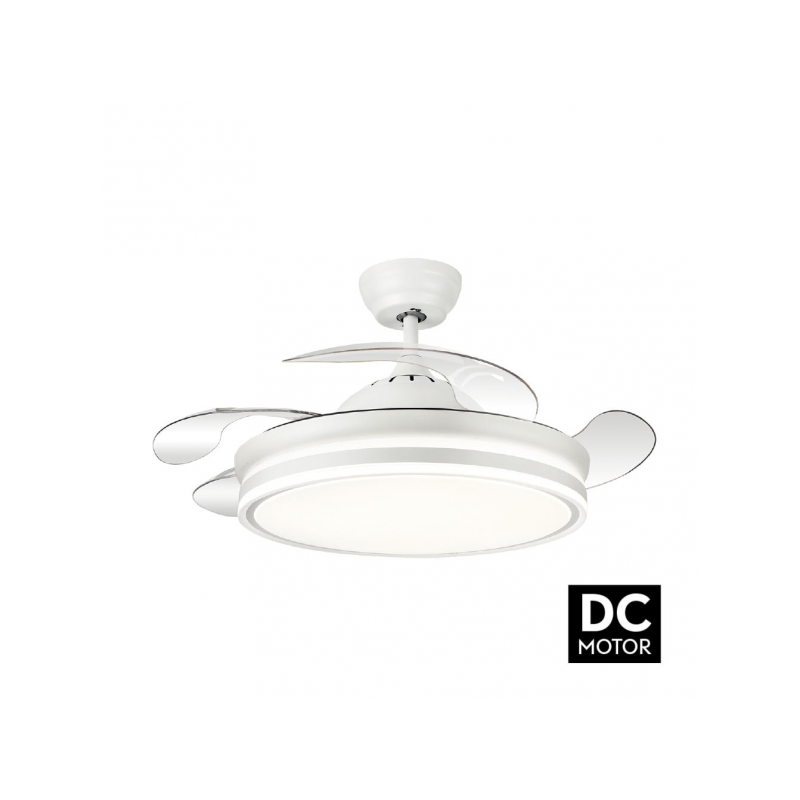 Ventilador Bayomo 72w 7200lm Blanco 4 Aspas Desp. 32/47x55/108 D.3 Color.motor Dc.remoto - Fans with Light - 1