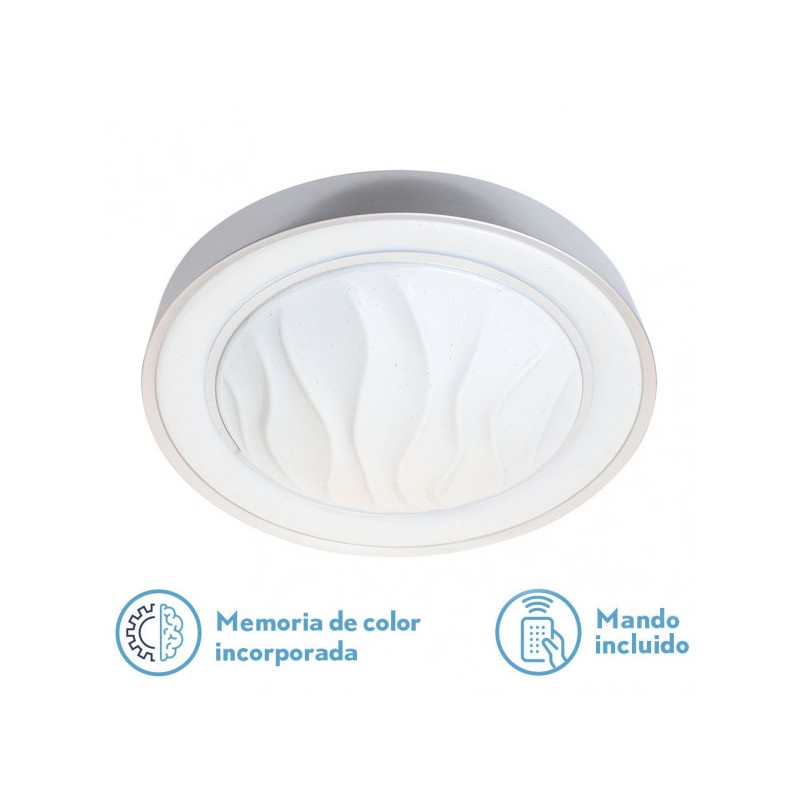 Plafon Red. Gengis 72w 3000-4000-6500k 8x49x49 Cm 5400lm.reg.intens.y C.remoto C/memoria - Plafones - 1