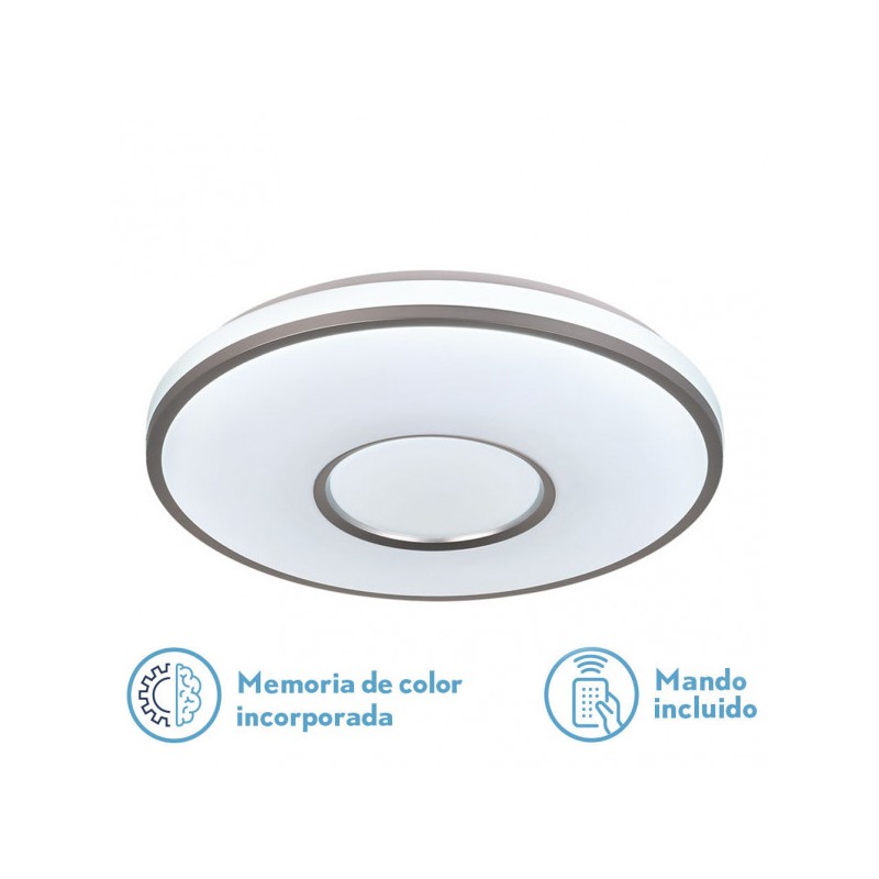 Plafon Red. Temerlan 72w 3000-4000-6500k 8x49x49 Cm 5400lm.reg.intens.y C.remoto C/memoria - Plafones - 1