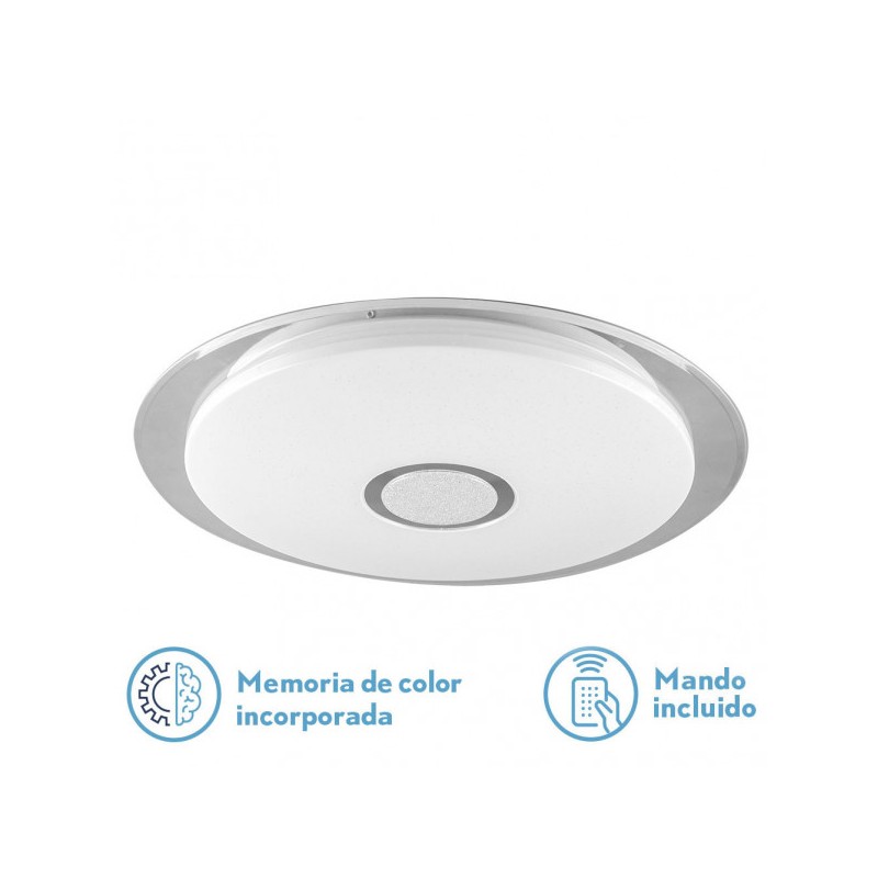 Plaf. Tirana 72w 3000-4000-6000k Blanco/cromo Red.6,5x57d 5760lm Reg.inten.c/remoto C/memoria - Ceiling Lights - 1