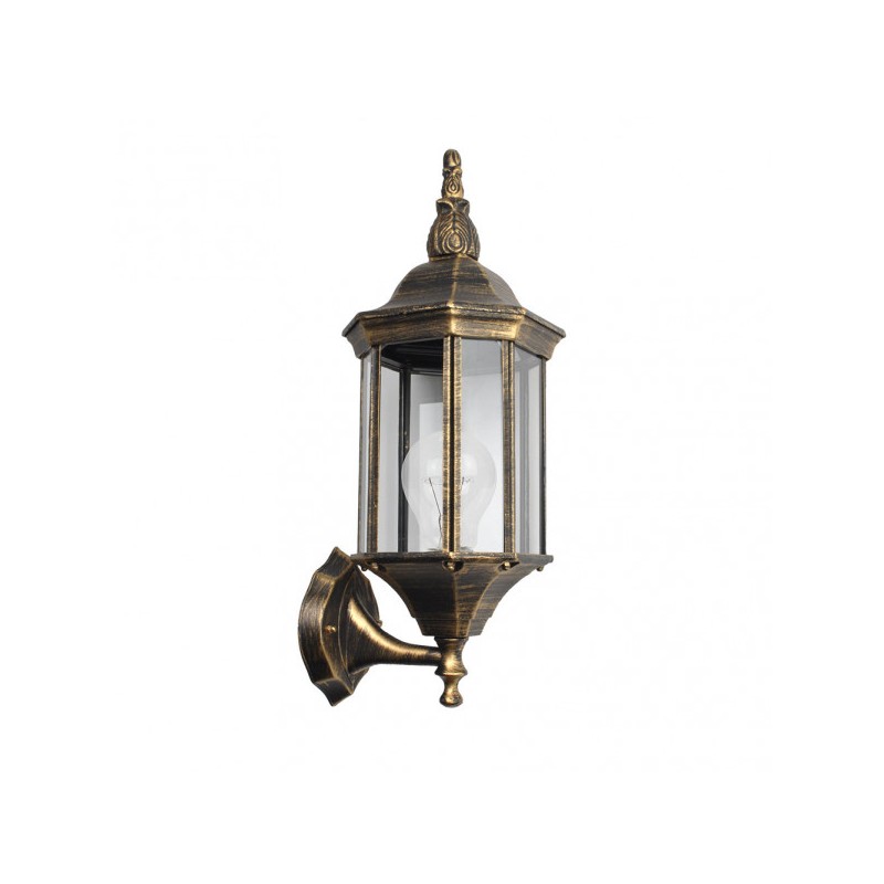 Aplique Exterior Aluminio Pollux 1xe27 Negro/oro   50x18x20 Cm Ip44 - Exterior - 1