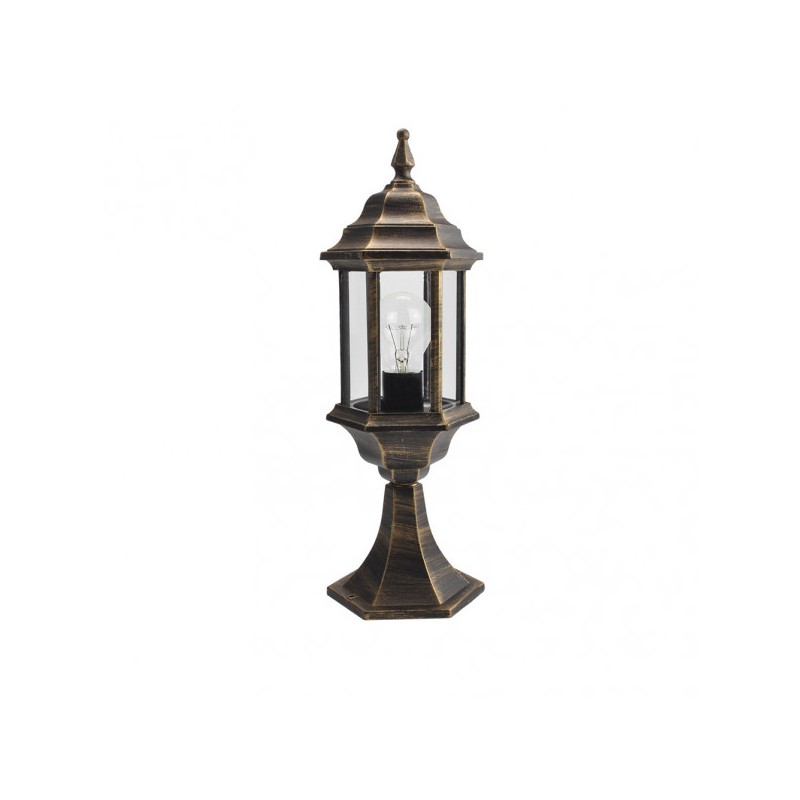 Sobremuro Exterior Aluminio Pollux 1xe27 Neg/oro  48,5x17x17 Cm  Ip44 - Exterior - 1