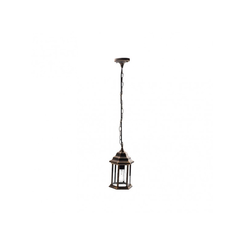 Colgante Exterior Aluminio Pollux 1xe27 Neg/oro   Regx17,5x17,5 Cm   Ip44 - Exterior - 1