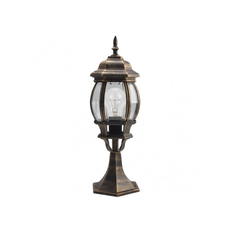 Sobremuro Exterior Aluminio Caelum 1xe27 Neg/oro  49x16x16 Cm  Ip44 - Exterior - 1