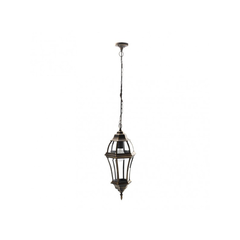 Colgante Exterior Aluminio Becrux 1xe27 Neg/oro  Regx24x24 Cm  Ip44 - Exterior - 1