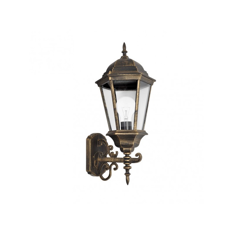 Aplique Exterior Aluminio Regulus 1xe27 Neg/oro   54x25x27 Cm  Ip44 - Exterior - 1