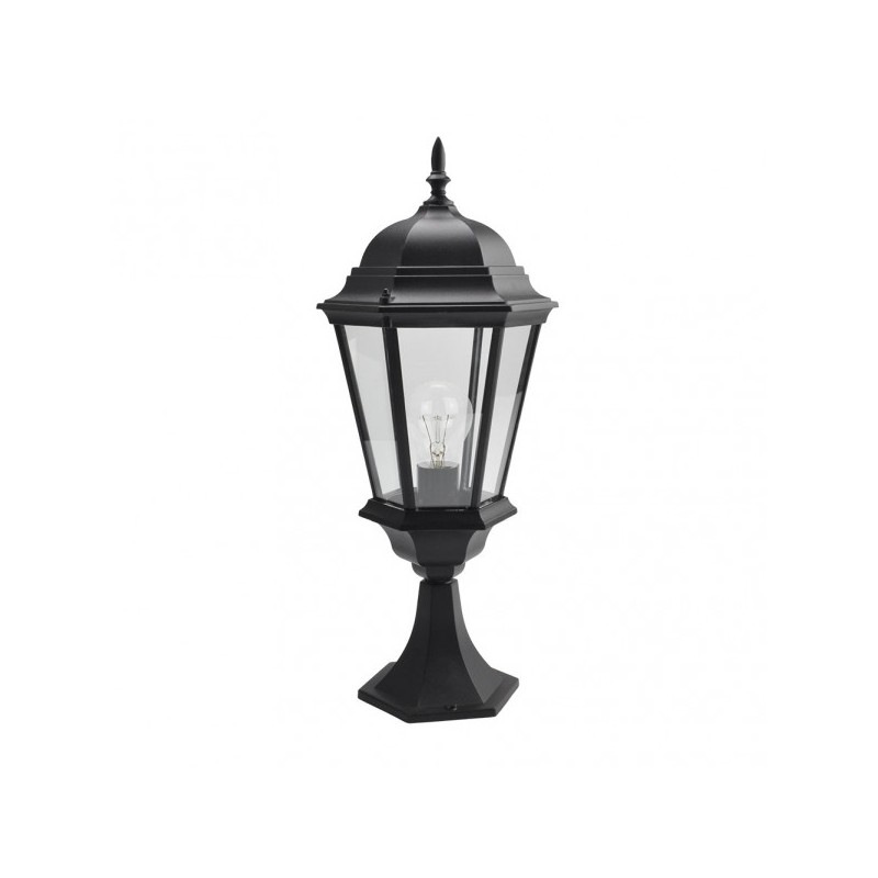 Sobremuro Exterior Aluminio Regulus 1xe27 Negro  56x23x23 Cm  Ip44 - Exterior - 1