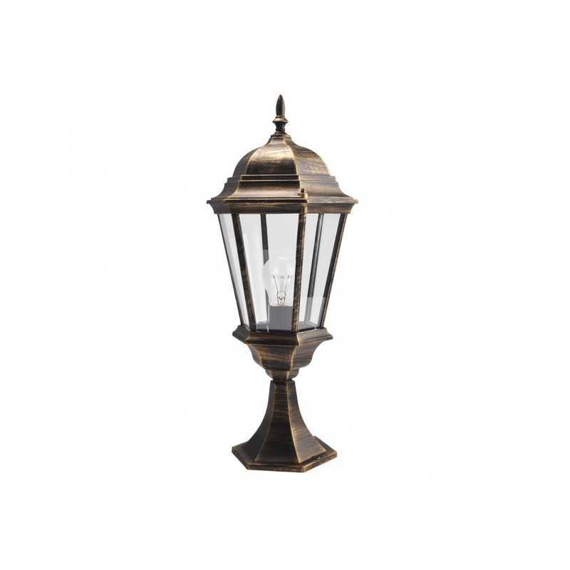 Sobremuro Exterior Aluminio Regulus 1xe27 Neg/oro  56x23x23 Cm  Ip44 - Exterior - 1