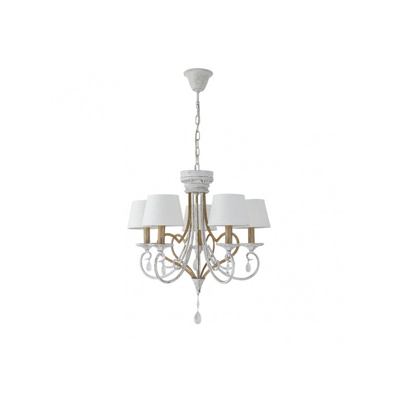 Lampara Crasas 5xe14 Blanco/oro Regx54x54 Cm - Lámparas - 1