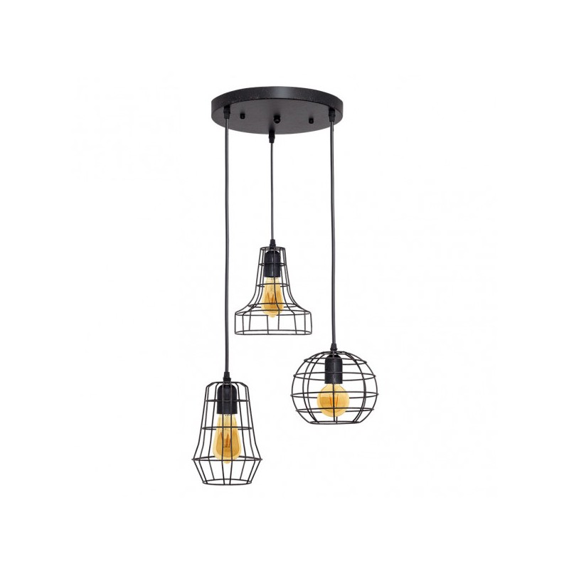 COLGANTE MARCAJE 3XE27 MARRON Regx30x30 Cm - Colgantes - 1