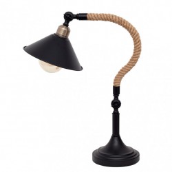 Sobremesa Cabo 1xe27 Negro Cuerda De CaÃ±amo 57x21,5x33 Cm - Table Lamps - 1