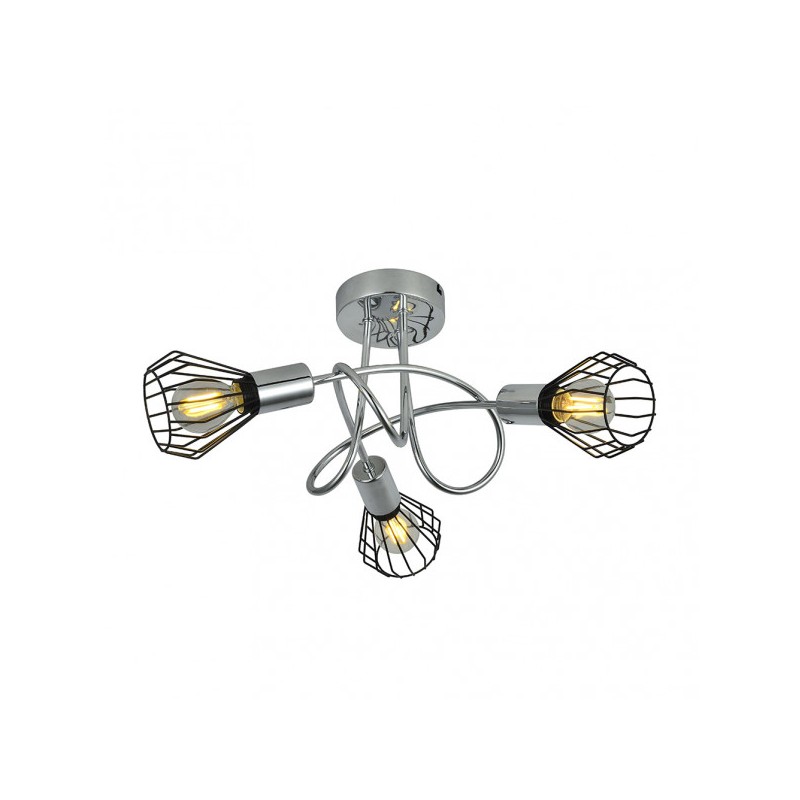 Plafon San Petersburgo 3xe14 Negro/cromo 20,5x40x40 Cm - Plafones - 1