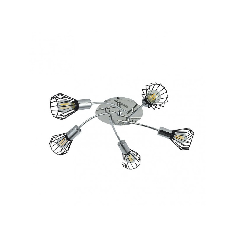 Plafon San Petersburgo 5xe14 Negro/cromo 15x55x55 Cm - Ceiling Lights - 1