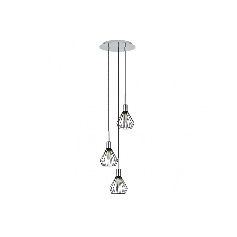 Colgante San Petersburgo 3xe14 Negro/cromo Regx30x30 Cm - Colgantes - 1