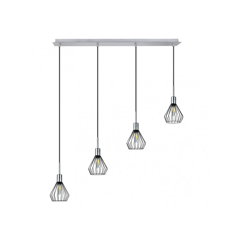 Colgante San Petersburgo 4xe14 Negro/cromo Regx83x13 Cm - Colgantes - 1