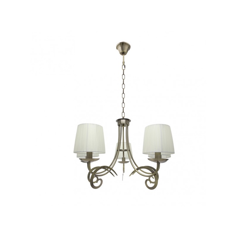 Lampara Luxor 5xe14 Cuero Pant. Beis Regx61x61 Cm - Lámparas - 1