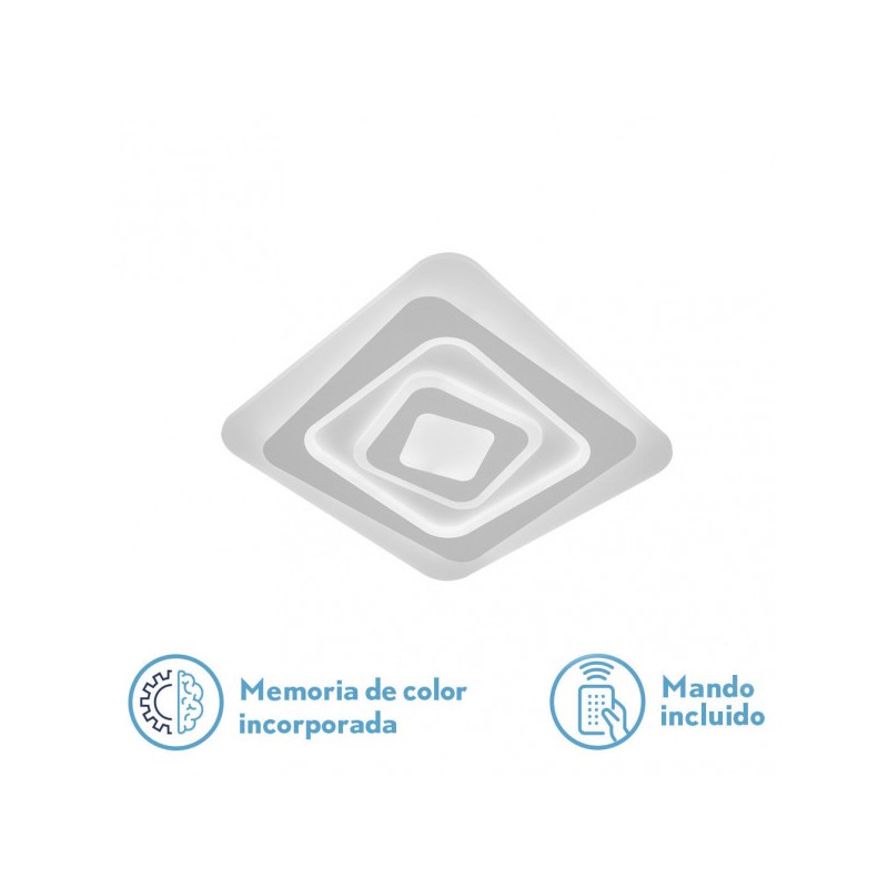 Plafon Vegas 116w 3000-4000-6500k Blanco 5x40x40cm 8700lm Regulable,memoria Y C.remoto - Plafones - 1