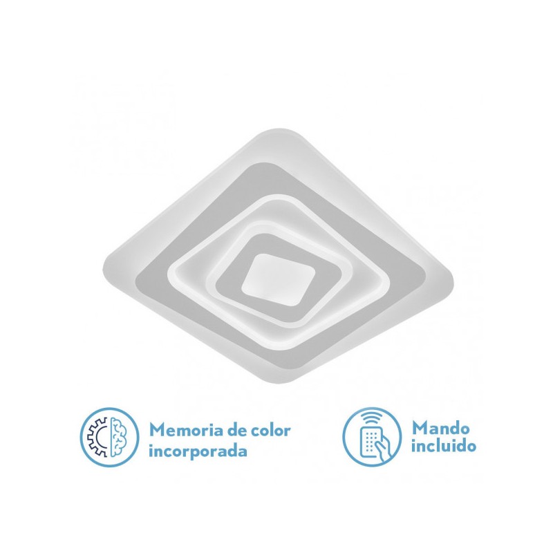 Plafon Vegas 150w 3000-4000-6500k Blanco 5x48x48cm 11250lm Regulable,memoria Y C.remoto - Plafones - 1