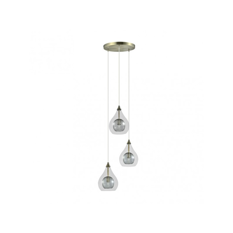 Lámpara  Lhasa 3xg9 Cuero Regx30x30 Cm - Lámpara moderna - 1