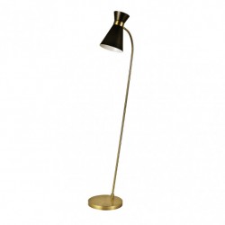 Pie Salon Petra 1xe27 Negro/cuero 139x39x25 Cm Orientable - Standing lamps - 1