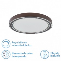 Plafon 48w Asher Marron 3000-4000-6500k 3744lm  6x40x40cm Remoto+reg.int+memoria - Ceiling Lights - 1