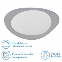 Plafon 72w Daire Gris 3000-4000-6500k 5616lm  7x55x55cm Remoto+reg.int+memoria - Ceiling Lights - 1