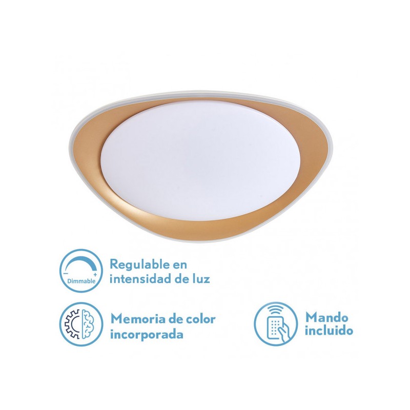 Plafon 72w Daire Oro 3000-4000-6500k 5616lm  7x55x55cm Remoto+reg.int+memoria - Plafones - 1