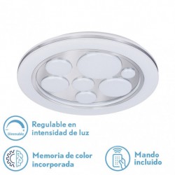 Plafon 96w Kuno 3000-4000-6500k Blan/cromo 7488lm 5x49x49 Cm Remoto,reg.int,memoria,estrella - Plafones - 1
