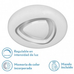 Plafon 72w Mosi 3000-4000-6500k 5616lm Blanc/plata 8x48x48 Cm Remoto,reg.intensidad,memoria,Estrellado - Ceiling Lights - 1