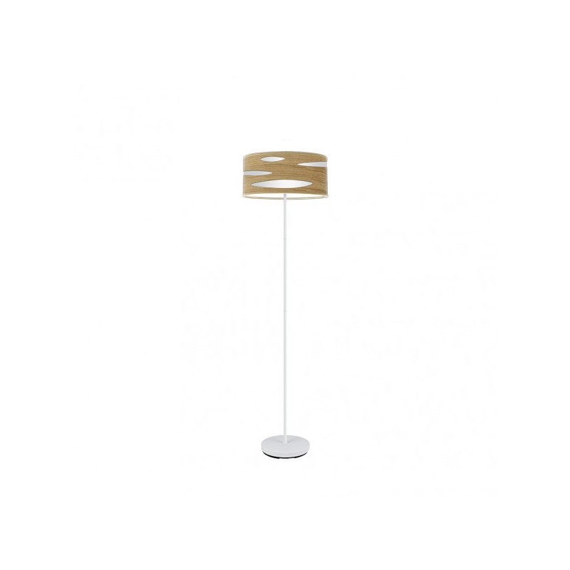 Pie Salon Odra 1xe27 Blanco/madera Clara 165x40x40 Cm - Lampara de pie - 1