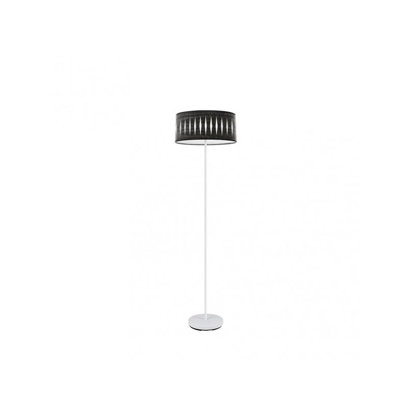 Pie Salon Piron 1xe27 Blanco/madera Negra 165x40x40 Cm - Lampara de pie - 1