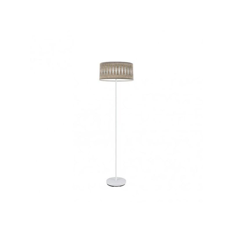 Pie Salon Piron 1xe27 Blanco/madera Gris - Lampara de pie - 1