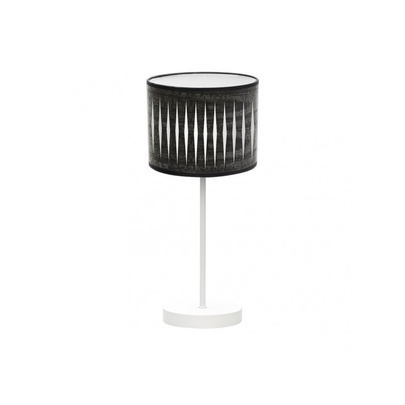 Sobremesa Piron 1xe14 Blanco/madera Negra 42x17x17 Cm - Sobremesa - 1