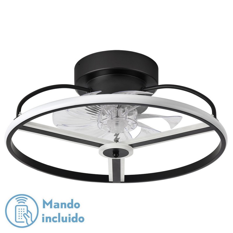 VENTILADOR 60W DC BORA NEGRO 8 ASPAS TRANSP. 18X50X50CM 6 VEL. - Ventiladores - 1